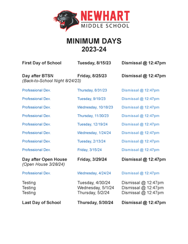 Minimum Day Schedule 23-24